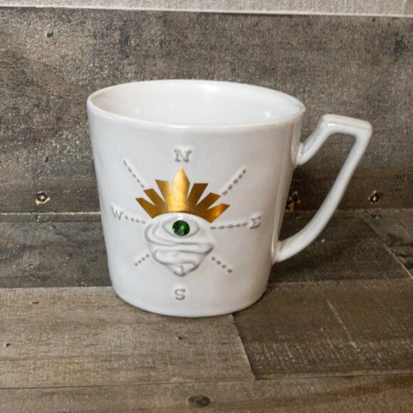 STARBUCKS Siren's Eye Anniversary Mug Green Jewel Mermaid 2014 12oz. Compass Cup - Picture 6 of 6